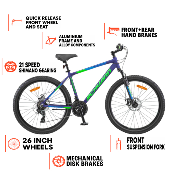 Schwinn Breaker 26″ Mountain Bike – Blue/Green